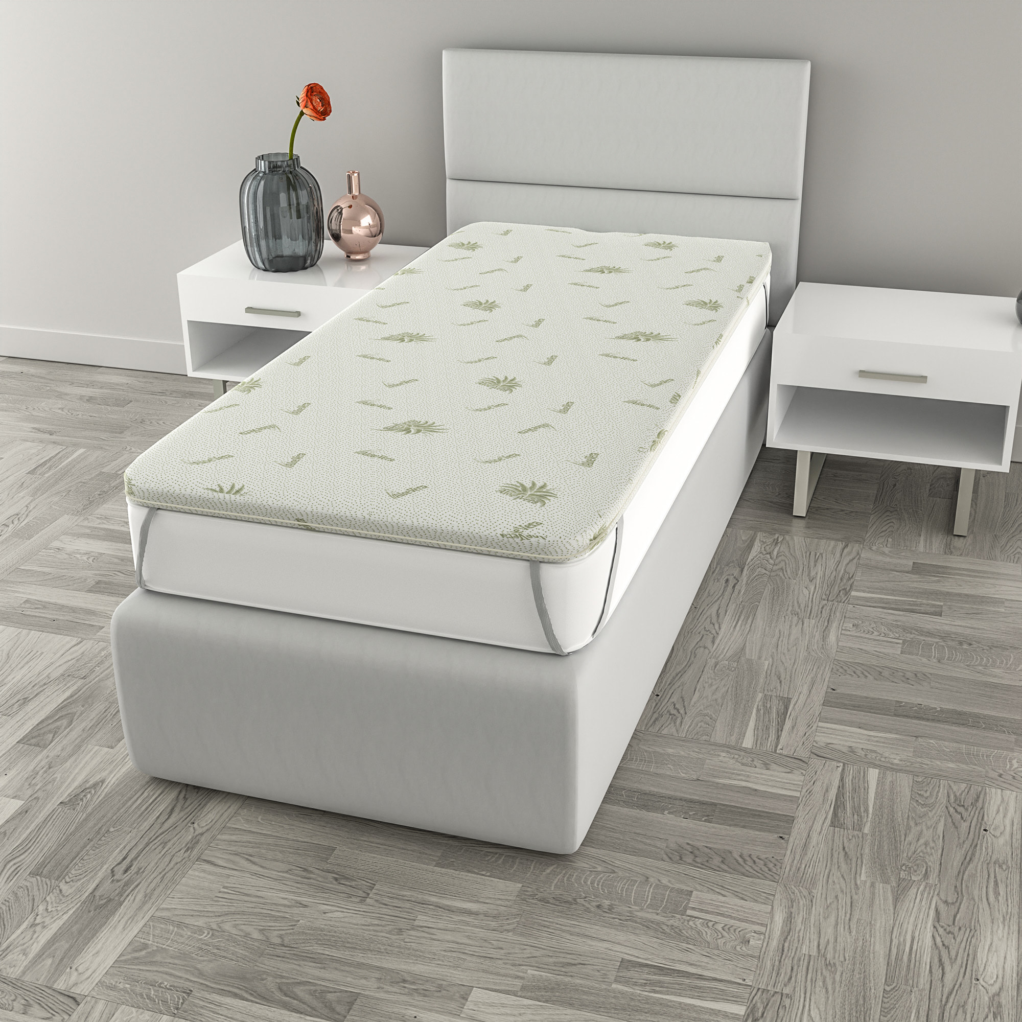 TOPPER VAULT CON FODERA ALOE SINGOLO