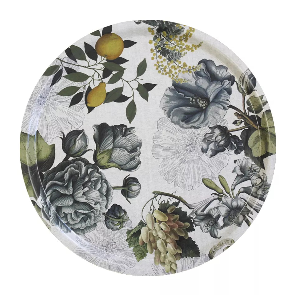 Plateau bois imprimé bleu vert Giardino naturel