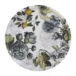 Plateau bois imprimé bleu vert Giardino naturel