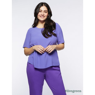 Fiorella Rubino - Blusa recta con mangas cortas - Violeta