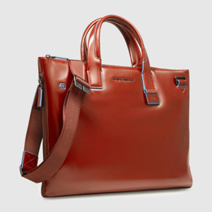 Piquadro Borsa sottile porta pc e porta iPad® in pelle con protezione antiurto, espandibile