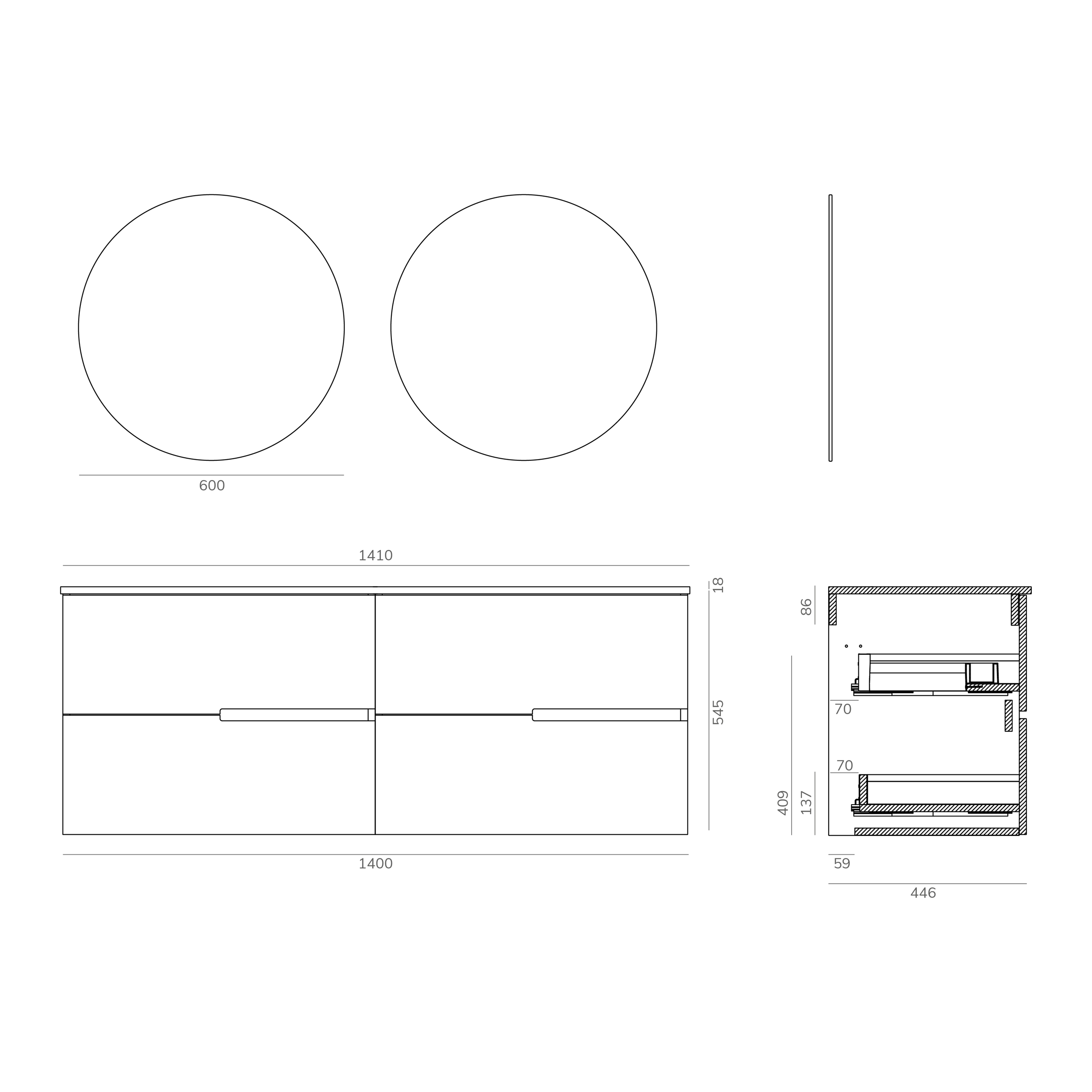 Ensemble de salle de bain MEMPHIS 4C, Alday, 140 cm, Teka