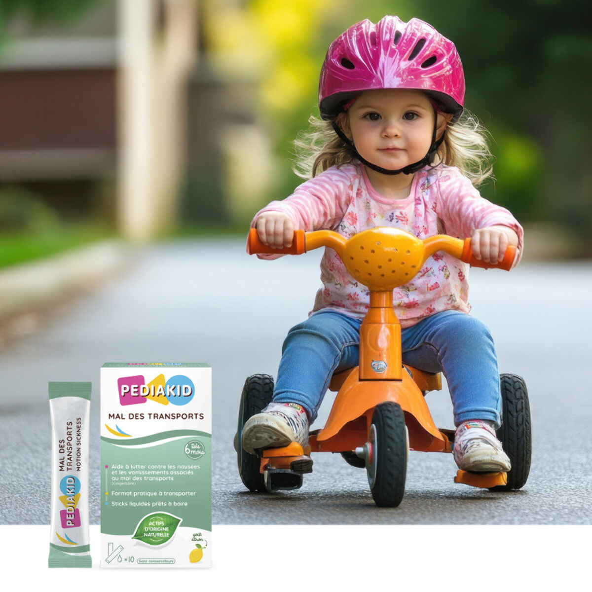 PEDIAKID - Mal des Transports - Complément alimentaire aux extraits de plantes & fibres - Aide à lutter contre les nausées et vomissements - Format sticks prêts à boire - Lot de 2
