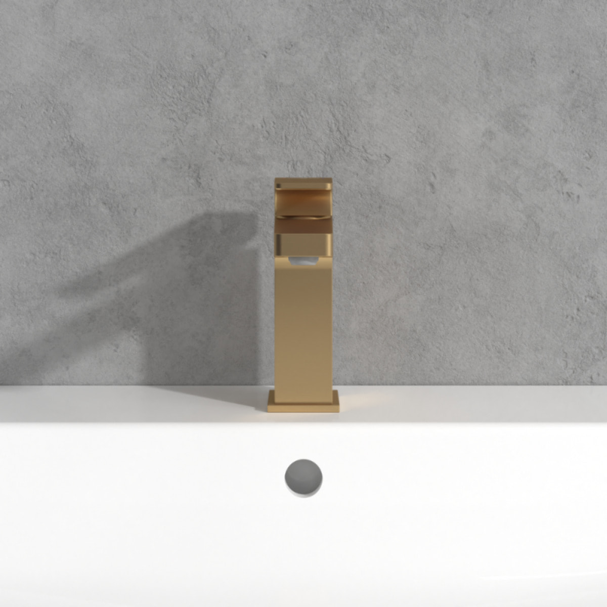 Mitigeur lavabo Architectura Square sans tirette Or brossé