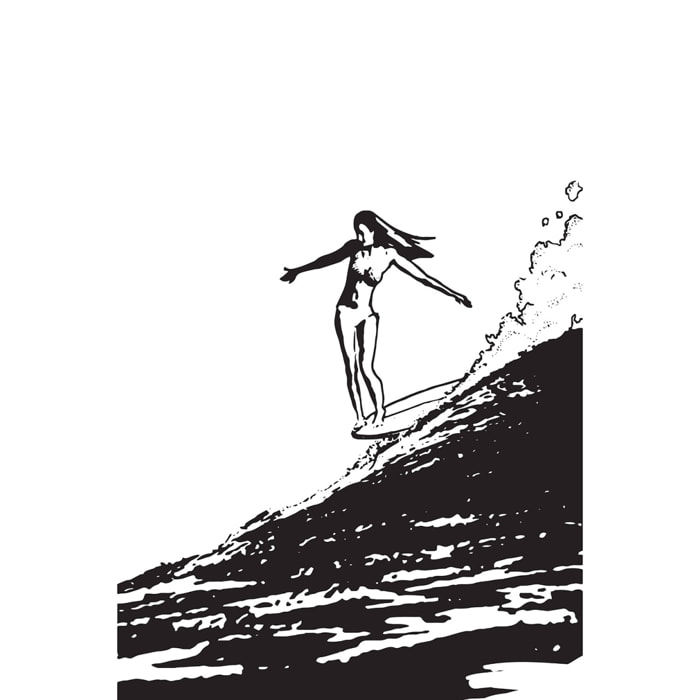 Tableau surfeuse longboard Tableau plexiglas