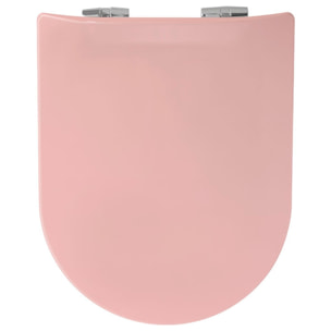 Abattant uni wood slim double avec descente assistée - Vieux rose