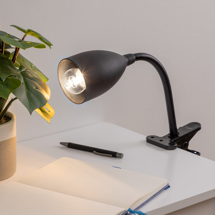 Lampe pince "Sily" noir H43cm