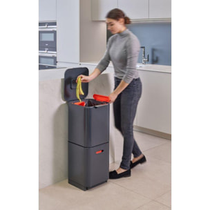 Poubelle tri sélectif JOSEPH JOSEPH Totem Compact 40L Graphite