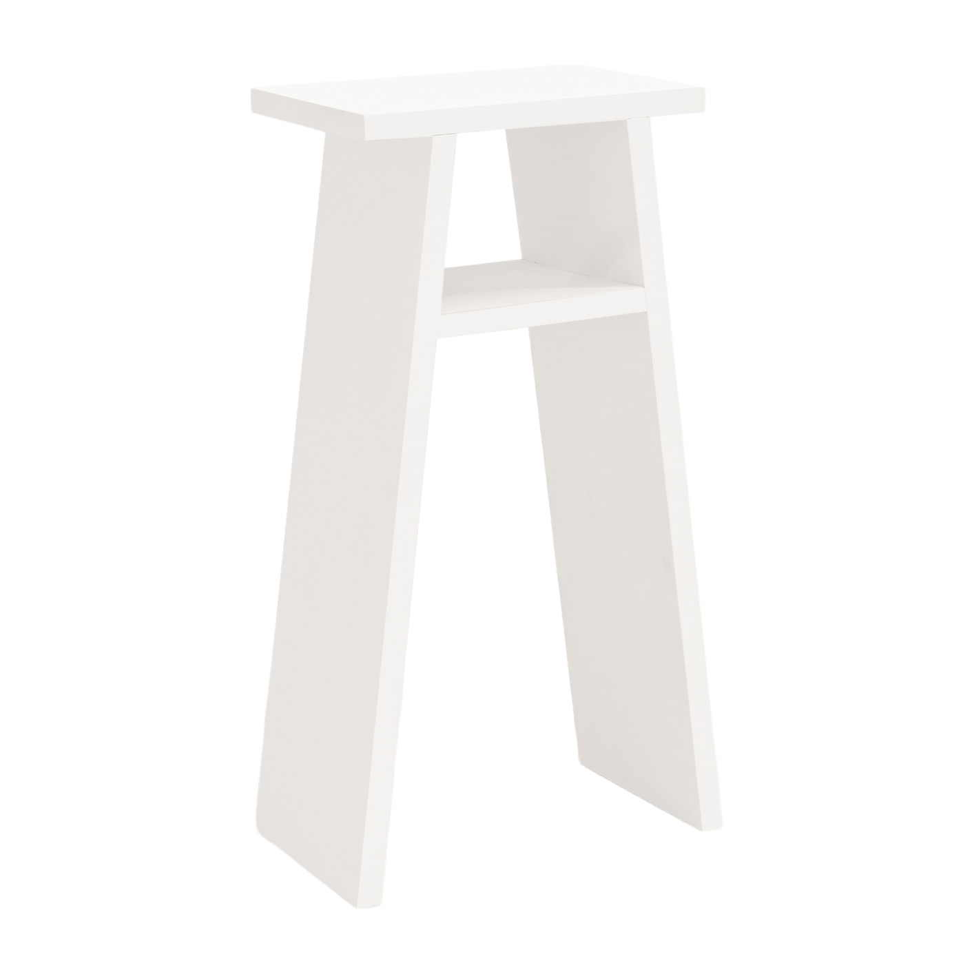 Table basse en bois massif blanc 60x20cm Hauteur: 60 Longueur: 30 Largeur: 20