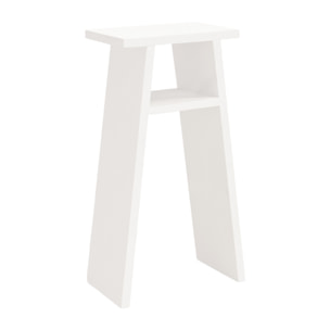Table basse en bois massif blanc 60x20cm Hauteur: 60 Longueur: 30 Largeur: 20