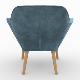 Fauteuil Simba en tissu bleu