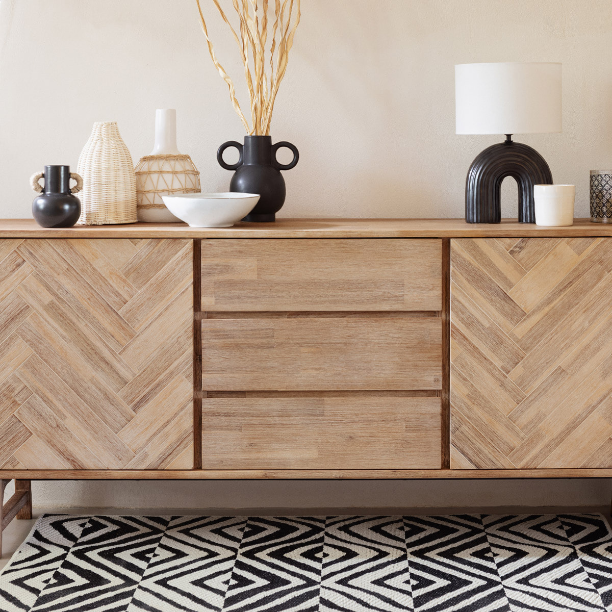 Buffet 2 portes "Aeris" acacia 180x80cm