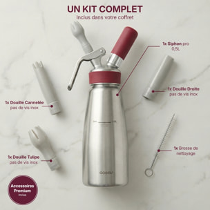 Siphon professionnel inox GOBEL - cuve inox - tête inox - 0.5L