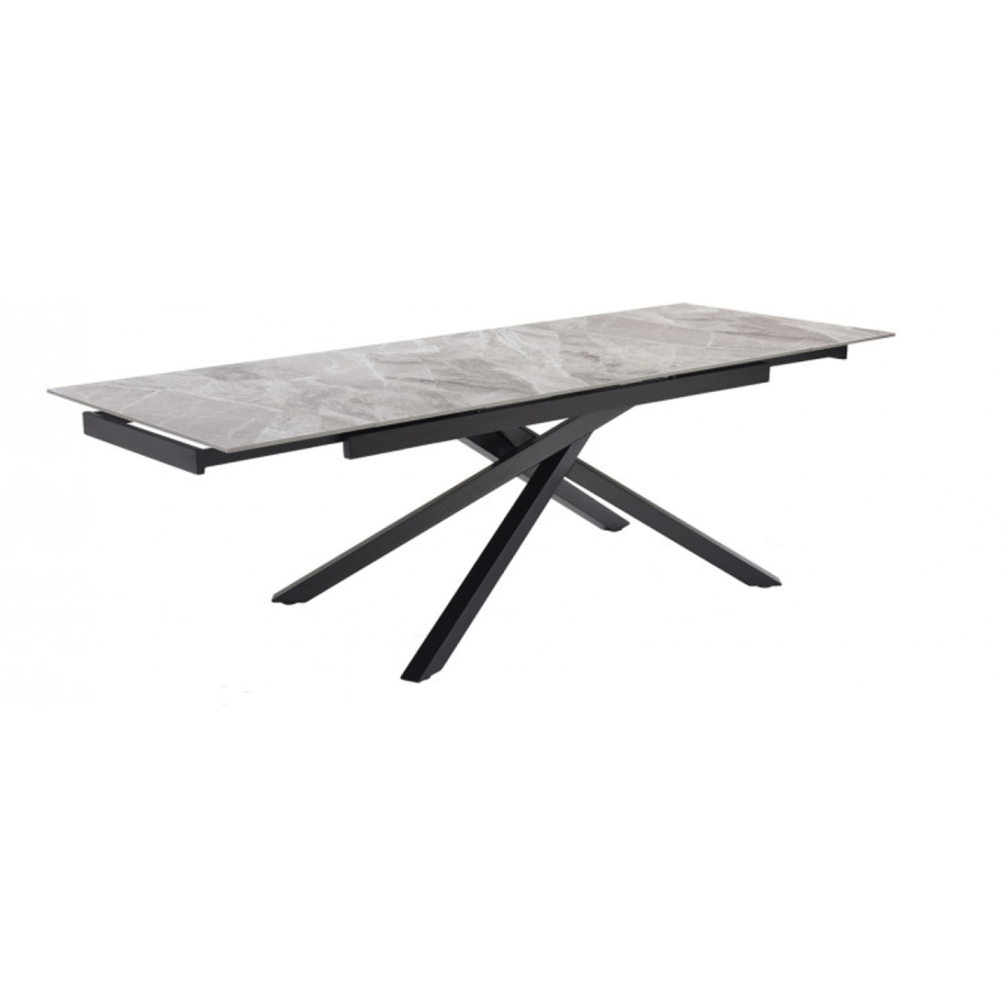 Table extensible en céramique gris brillant L160/240cm - 9 piètements - UNIK