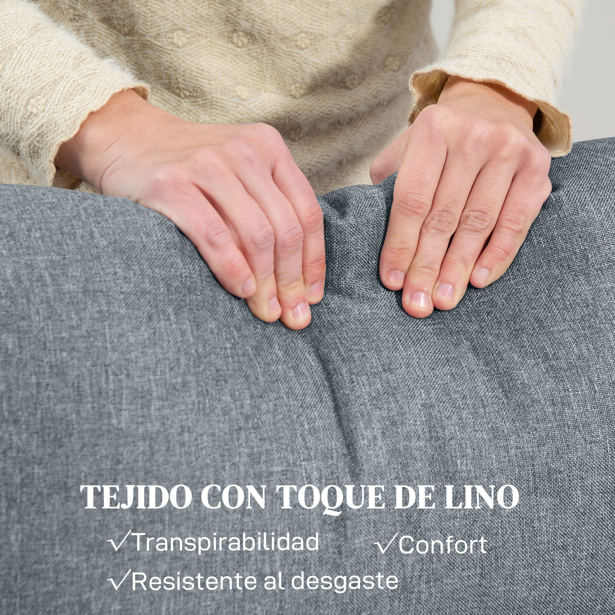 Sofá de 2 Plazas Reclinable Manual Sofá Relax Tapizado en Lino con Respaldo Ajustable por Separado Reposapiés Muelles Ensacados y Acolchado Grueso para Dormitorio Salón 118x95x101 cm Gris