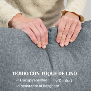 Sofá de 2 Plazas Reclinable Manual Sofá Relax Tapizado en Lino con Respaldo Ajustable por Separado Reposapiés Muelles Ensacados y Acolchado Grueso para Dormitorio Salón 118x95x101 cm Gris