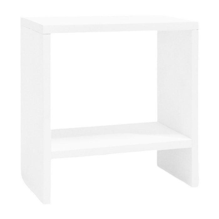 Table de chevet en bois massif blanc 40x20cm Hauteur: 40 Longueur: 40 Largeur: 20