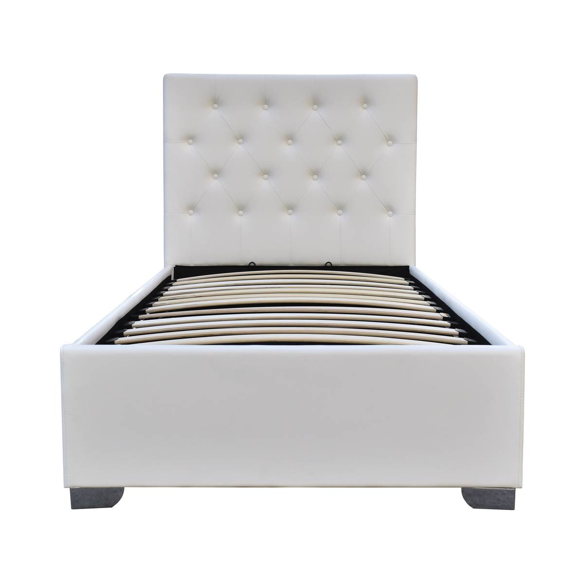 Lit simple avec coffre "Tino" - 90 × 190 cm - Blanc