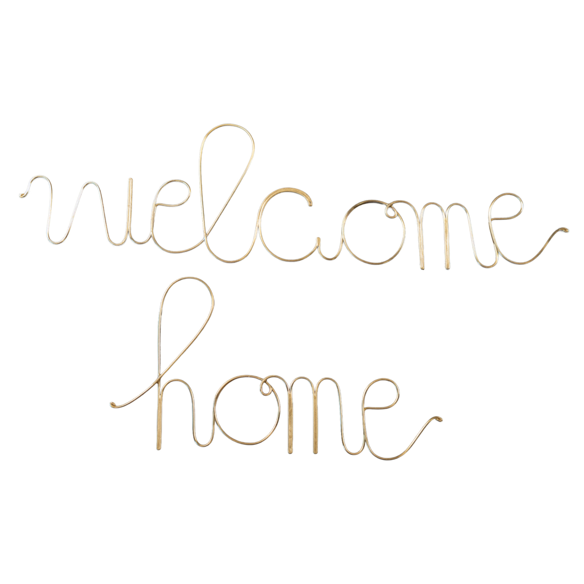 Mot fil de laiton 'WELCOME HOME' - Doré Vieilli
