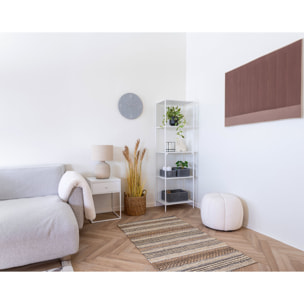 Helda - pouf - en tissu bouclette - Ecru