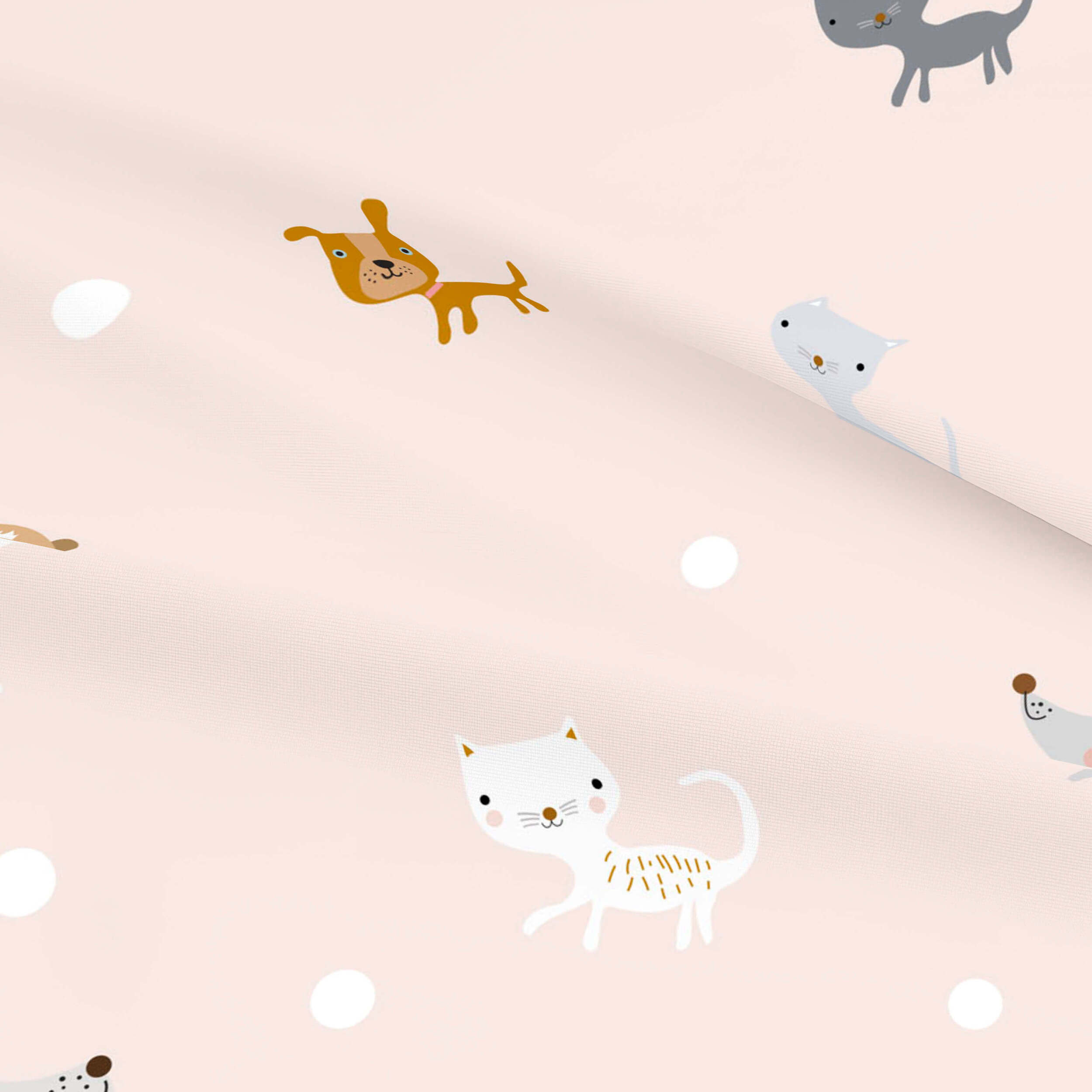 Juego de Sábanas Estampadas - Infantil - Incluye 1 Funda de Almohada - 100% Algodón - Amigos Peludos Reverso