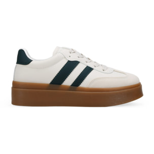 Zapatillas de plataforma beige con cordones