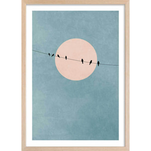 Affiche paysage Silence et gratitude Affiche + cadre en bois - Chêne