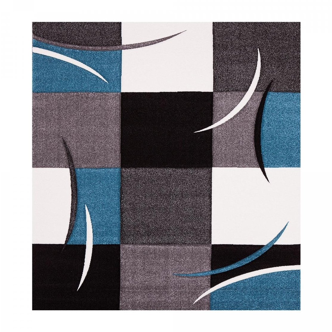 Tapis salon et chambre tissé motif damier TIHO