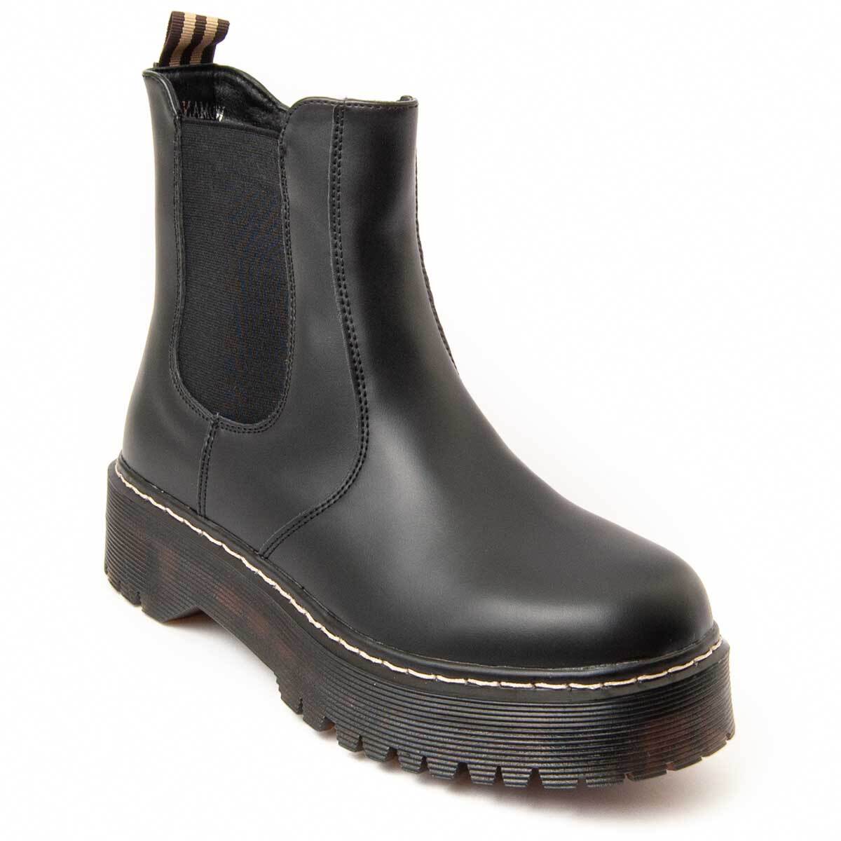 Botín De Plataforma - Negro - Altura: 4 Cm