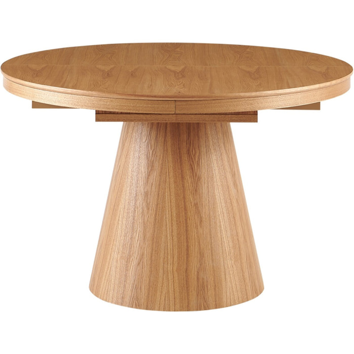 Table à manger ronde extensible 4/6 couverts effet Chêne - TRENTO