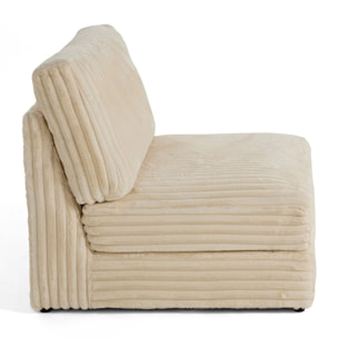Jasper - module d'assise - en fausse fourrure côtelée - Beige