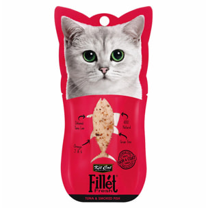 Kit Cat FilletFresh - Atún y Pescado Ahumado 30 g Snack natural para gatos