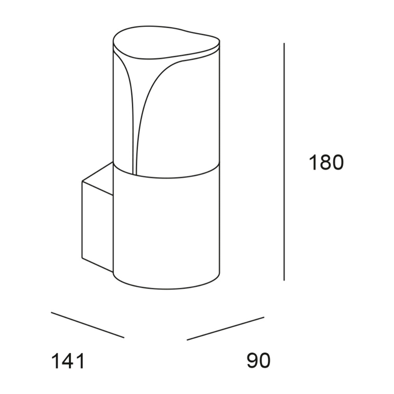 Forlight Astra aplique exterior gris urbano para bombilla E27