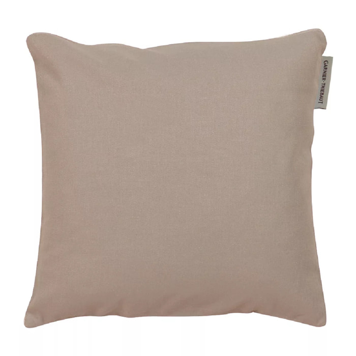 Housse de coussin pur coton 210 g/m² uni gris Confettis etain