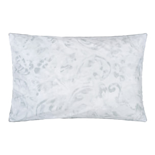 Taie d'oreiller imprimée en percale de coton, PAHARI TUBEROSE, Gris