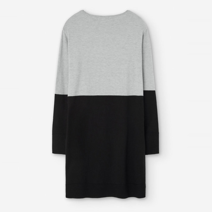 Vestido - gris jaspeado y negro