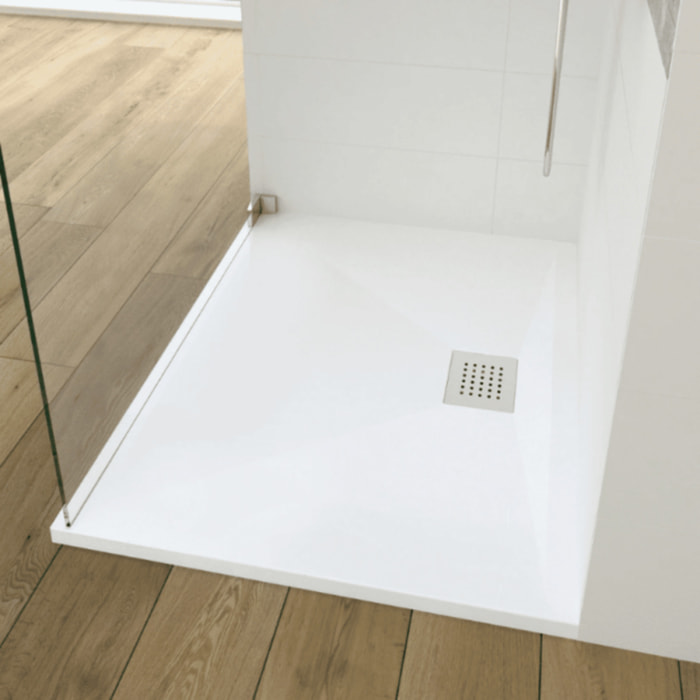 Receveur de douche KINEDO Kinesurf biotec rectangle Blanc 150 x 90 x 4 bonde centre longueur