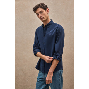 Camisa azul marino de corte regular con logo Polo Club