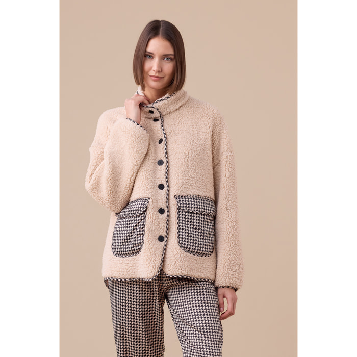 Giacca donna double face in eco-agnellino articolo sheepy Noidinotte