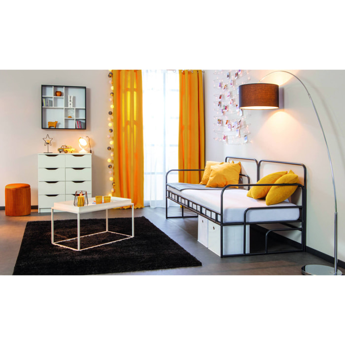 Libreria a parete con vani contenitori, 70 x 70 x 13, Bianco