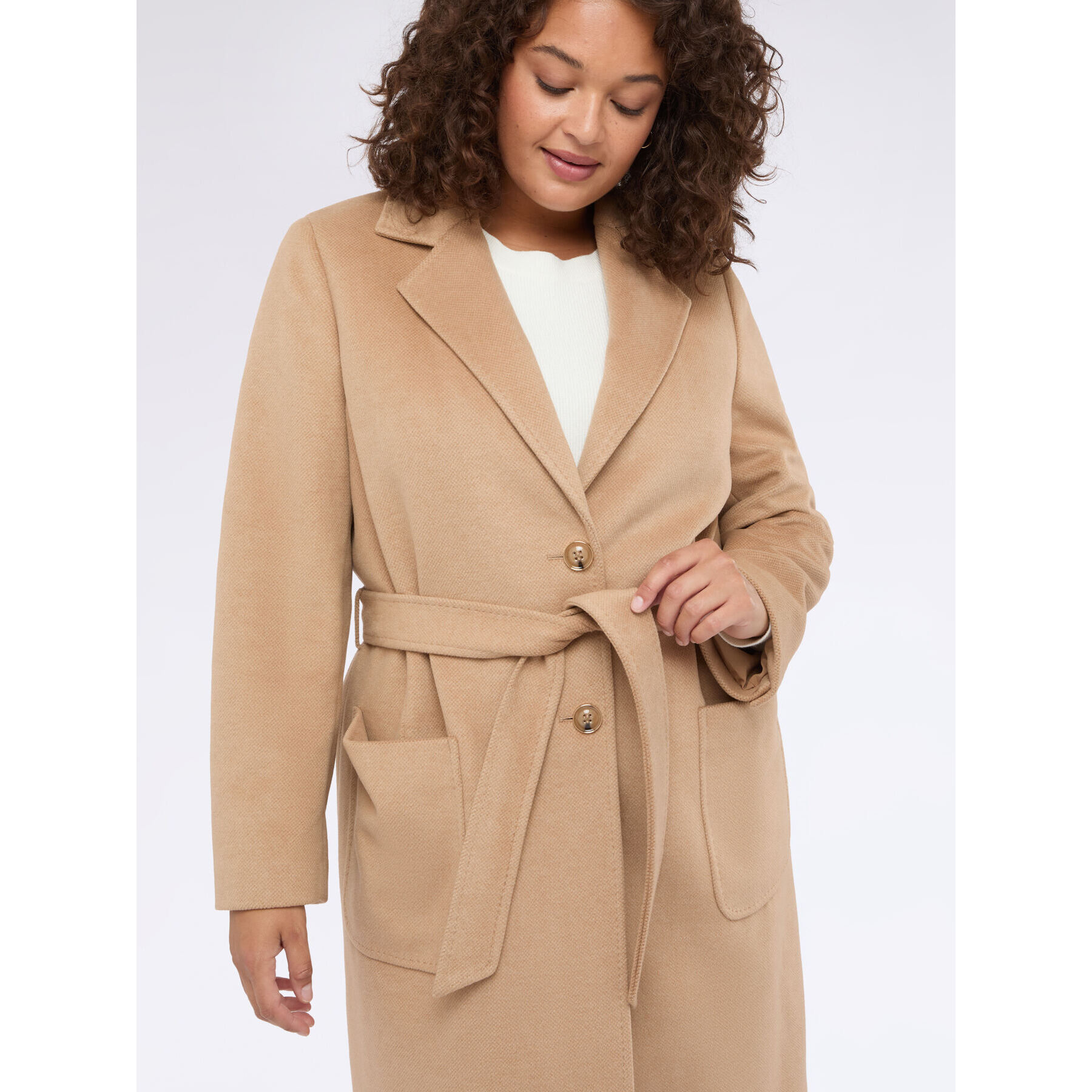 Fiorella Rubino - Abrigo largo con cinturón - Beige