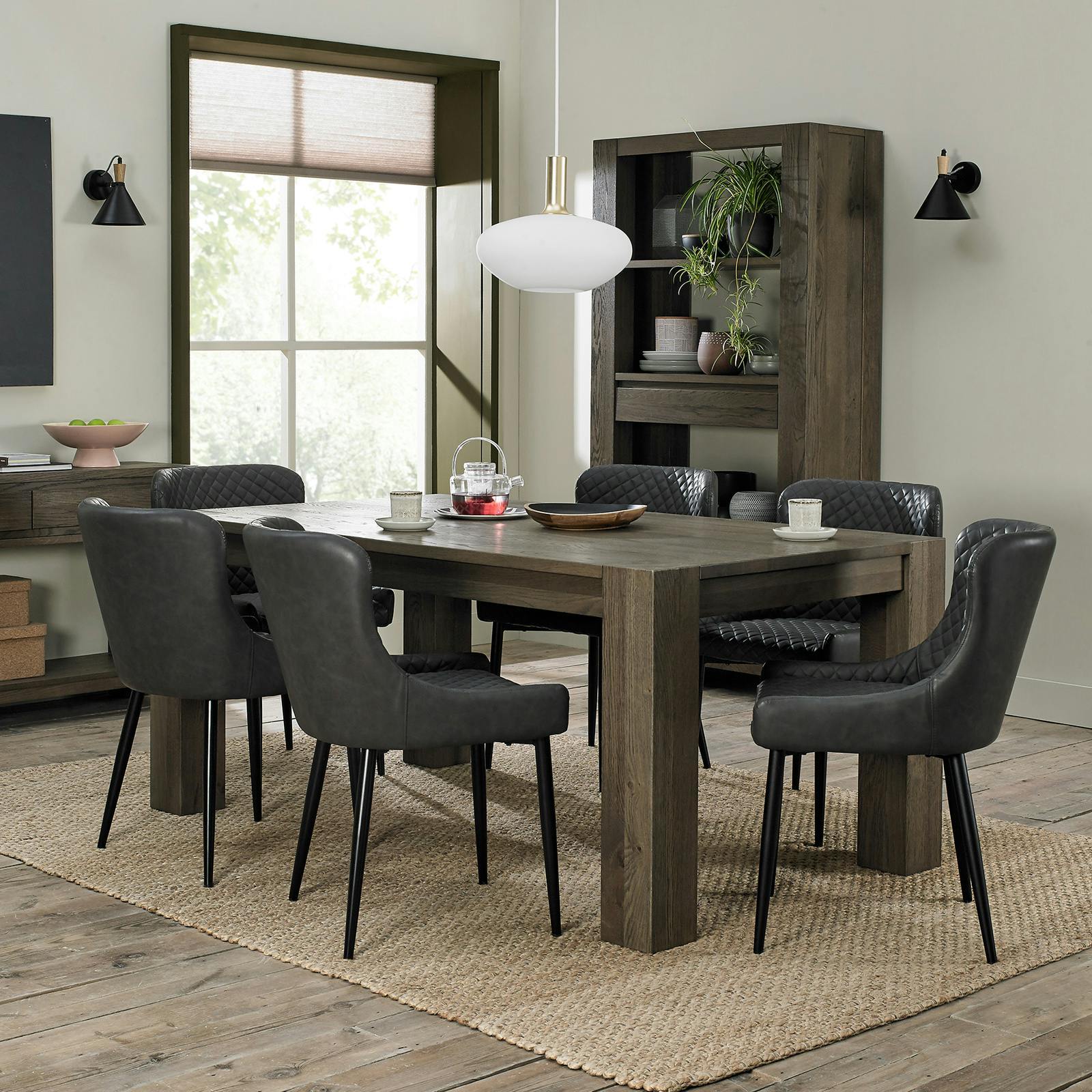 Table de repas en chêne fumé 180 cm ALLEN