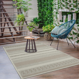 Tapis exterieur CANCUN EX Beige 120x160 en polypropylène doux et soyeux