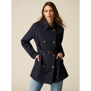 Oltre - Trench midi de doble botonadura - Azul