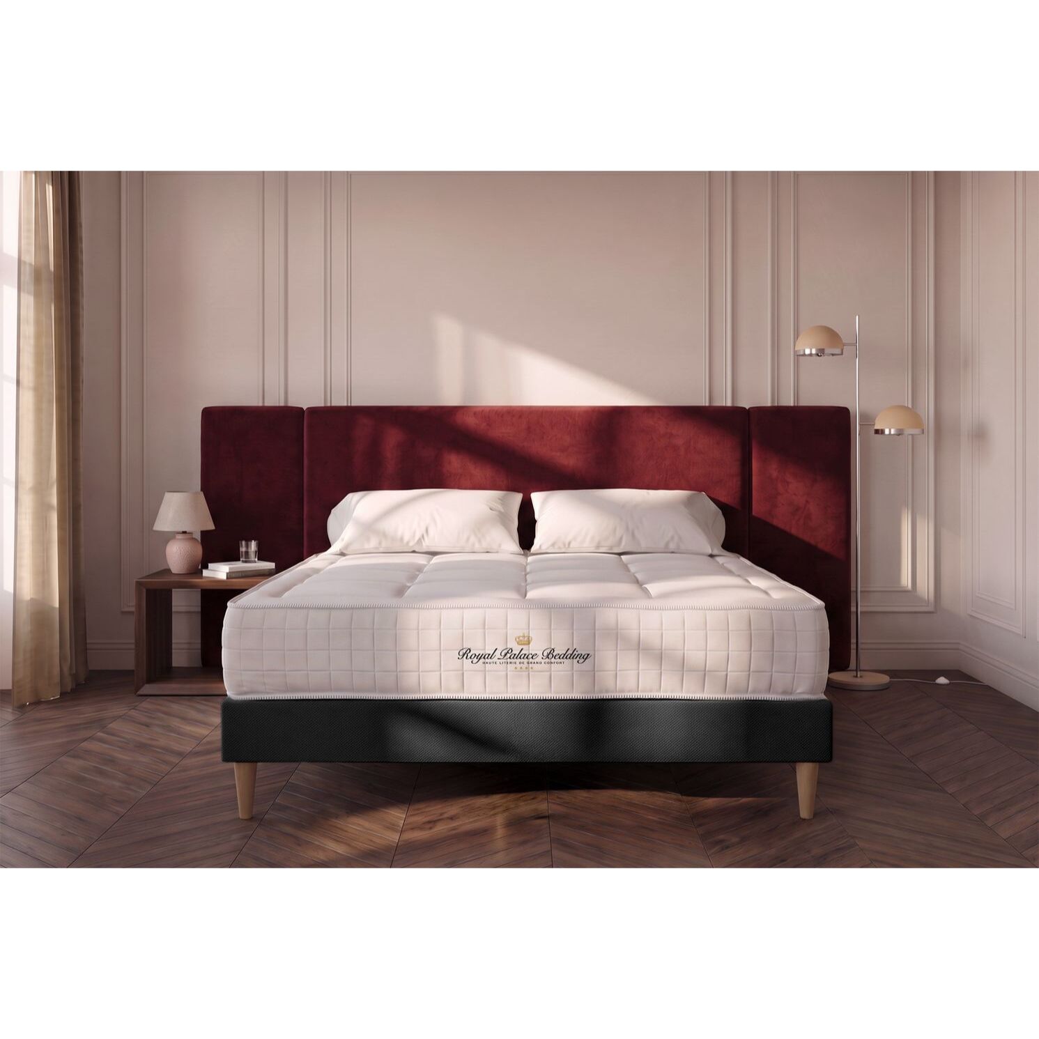 Ensemble - Matelas Mémoire de forme 24cm d'épaisseur - 3 zones de confort - Confort ferme - Sommier tapissier en kit - 2 places