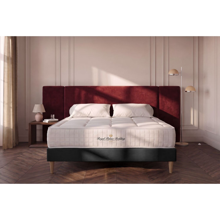 Ensemble - Matelas Mémoire de forme 24cm d'épaisseur - 3 zones de confort - Confort ferme - Sommier tapissier en kit - 2 places