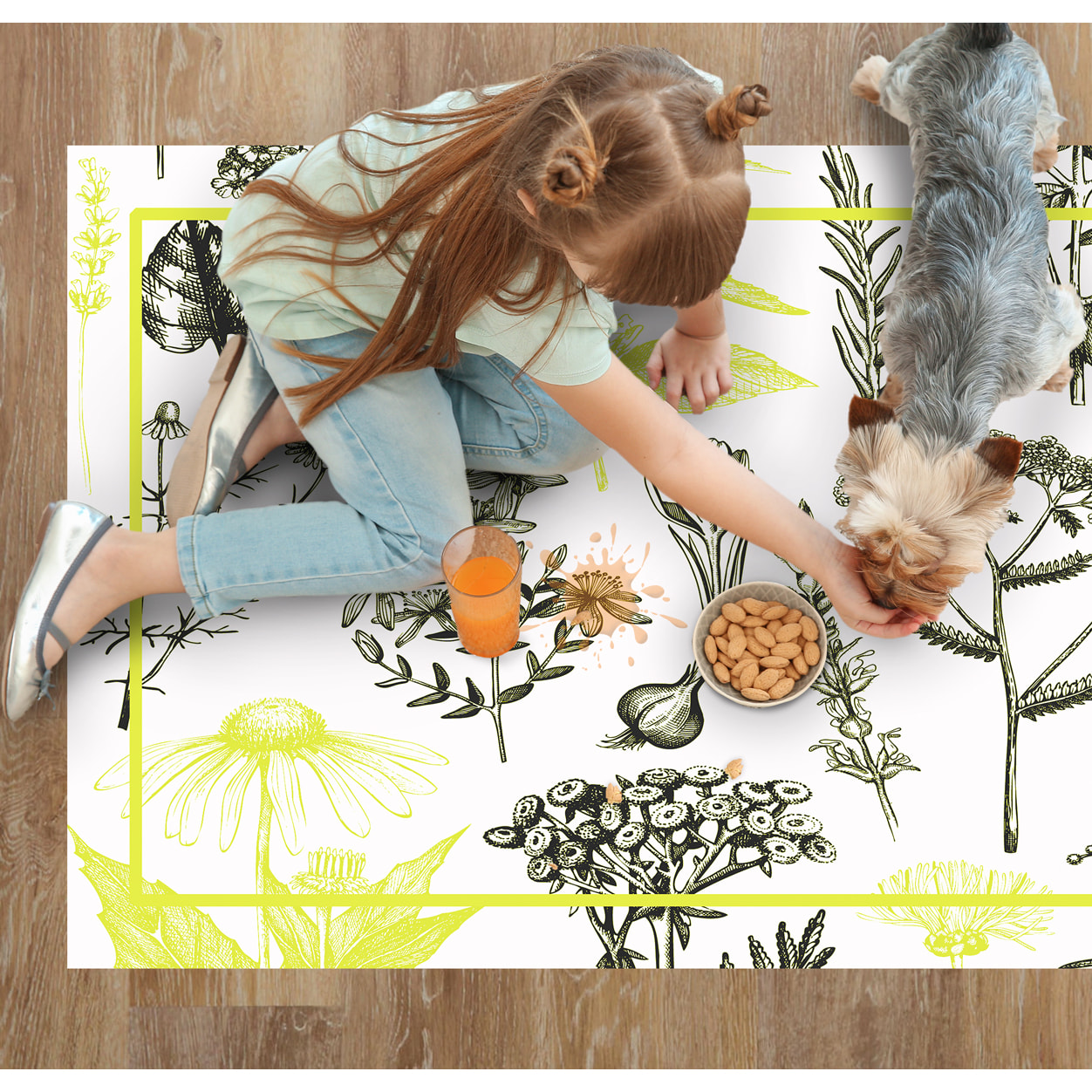 Alfombra de vinilo CERAMIKO, Plantas medicinales limón 66x150 cm