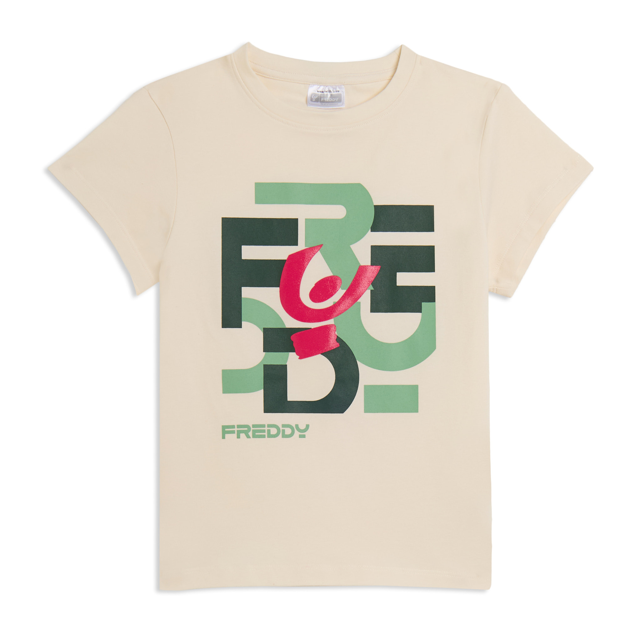 T-shirt Junior regular con grafica FREDDY a lettere sparse