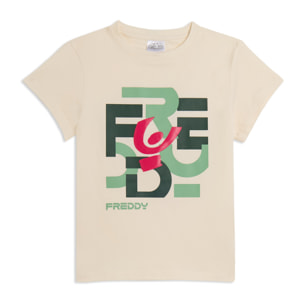 T-shirt Junior regular con grafica FREDDY a lettere sparse