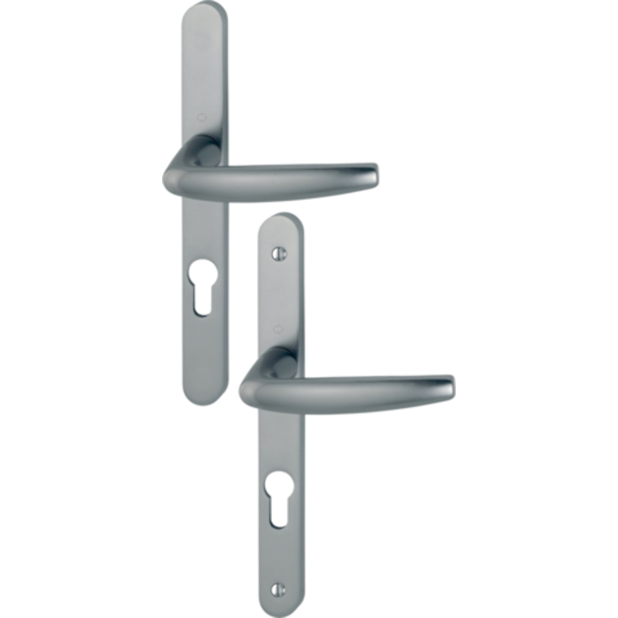 Ensemble de porte-fenêtre plaque étroite Atlanta 1530/300LMSGL HOPPE Aspect inox F9 - Clé i Entr.70 - ép.58/67 - 3303365